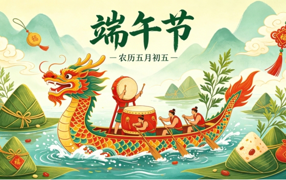 2026年睿丰机械端午佳节祝福推文，内含6月19日-20日端午放假安排，6月21日周日返岗补工，同时发布出行、水域防溺水、粽子饮食健康等全方位端午安全温馨提醒，向员工与合作伙伴送上端午安康祝福。
